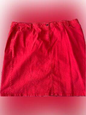 Talbots Red Denim Skirt